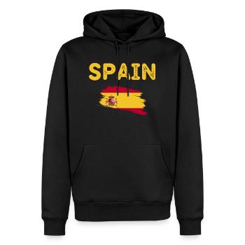 Espagne drapeau espagnol - Sweat à capuche Premium bio Homme - noir - Devant - Nico (187cm)