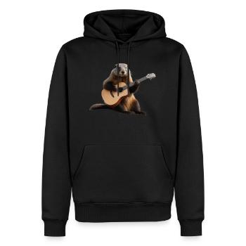 Marmot Musiker Gitarre - Männer Premium Bio Hoodie - Schwarz - Vorne - Nico (187cm)