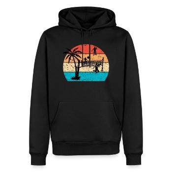 Volley-ball - Sweat à capuche Premium bio Homme - noir - Devant - Nico (187cm)