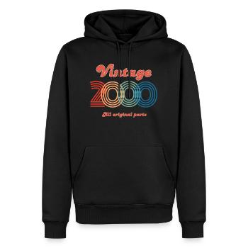 Jahrgang 2000 alle Originalteile - Männer Premium Bio Hoodie - Schwarz - Vorne - Nico (187cm)