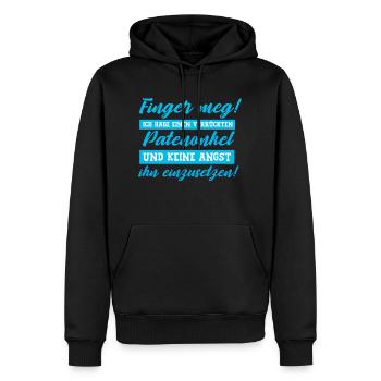 Lustig Patenonkel Taufe Babysprüche Geschenk Paten - Männer Premium Bio Hoodie - Schwarz - Vorne - Nico (187cm)