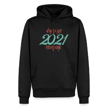Jahrgang 2021 Ausgabe - Männer Premium Bio Hoodie - Schwarz - Vorne - Nico (187cm)