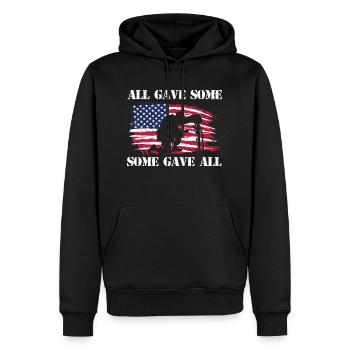 Alle gaben einige Einige gaben alle - Patriotischer Veteran - Männer Premium Bio Hoodie - Schwarz - Vorne - Nico (187cm)