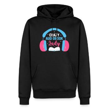 Contes épiques, amour sans fin : Crazy Audiobook Lady - Sweat à capuche Premium bio Homme - noir - Devant - Nico (187cm)