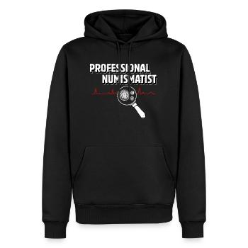 Expert en pièces de monnaie : le numismate professionnel - Sweat à capuche Premium bio Homme - noir - Devant - Nico (187cm)
