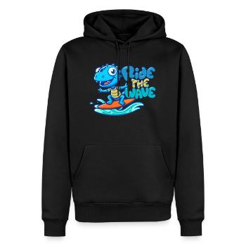 Ride The Wave - Men’s Premium Organic Hoodie - black - Front - Nico (187cm)