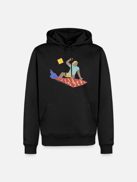 Surfer-Labyrinth - Männer Premium Bio Hoodie - Schwarz