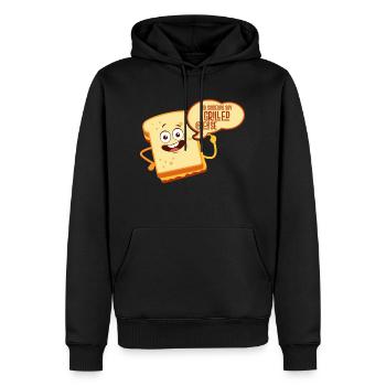 Quelqu’un a-t-il dit sandwich au fromage grillé - Sweat à capuche Premium bio Homme - noir - Devant - Nico (187cm)