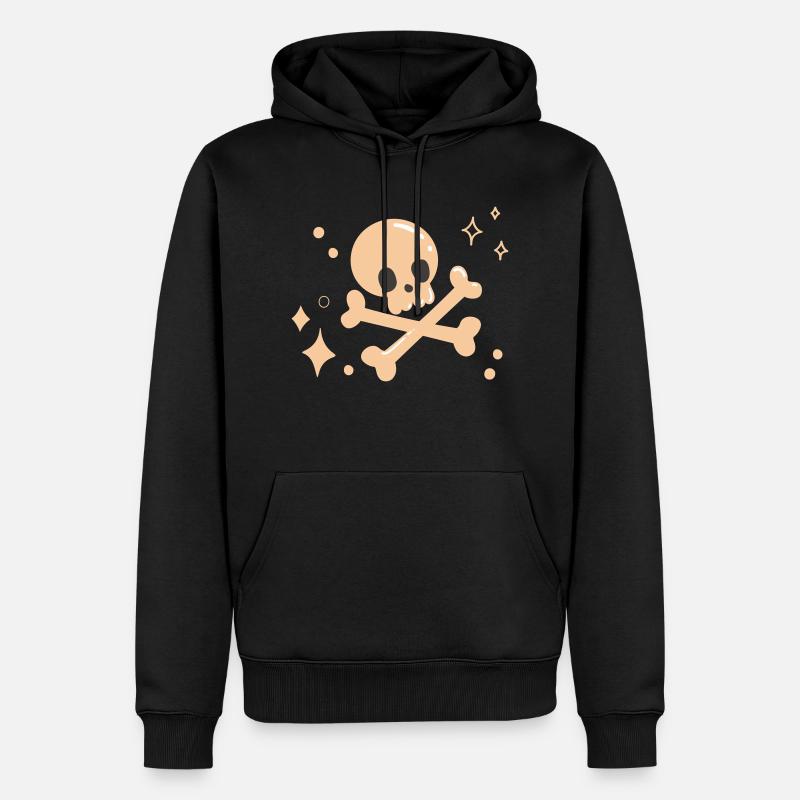 Mignon Crâne Rose Halloween Pinkoween - Sweat à capuche Premium bio Homme - noir