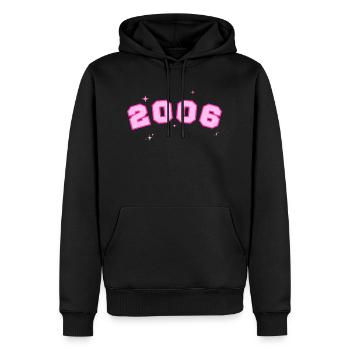 2006 rose étoile - Sweat à capuche Premium bio Homme - noir - Devant - Nico (187cm)