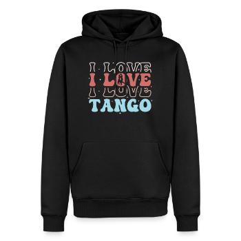 J’aime le tango tango danse musique latine - Sweat à capuche Premium bio Homme - noir - Devant - Nico (187cm)