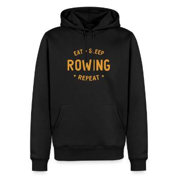 Manger, Dormir, Ramer, Répéter, Ramer - Sweat à capuche Premium bio Homme - noir - Devant - Nico (187cm)