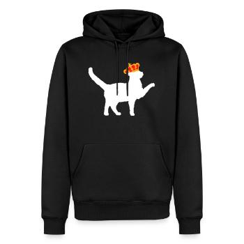 King Cat Royale Crown Queen King Silhouette - Men’s Premium Organic Hoodie - black - Front - Nico (187cm)