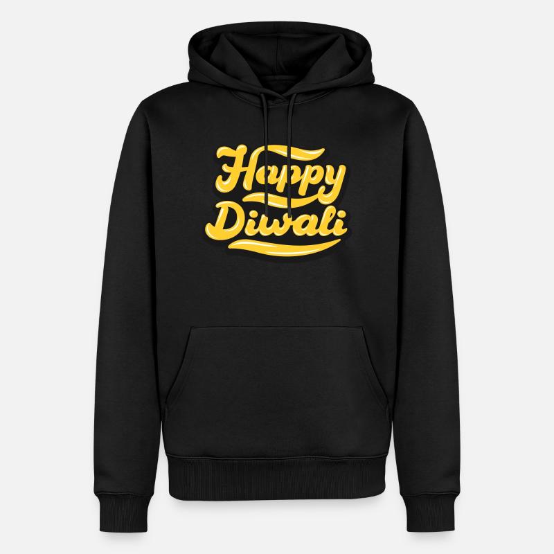 Joyeux Diwali | Diwali | Réf. 02 - Sweat à capuche Premium bio Homme - noir