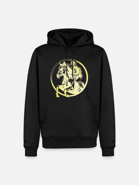 Reiten Pferd Mann - Männer Premium Bio Hoodie - Schwarz