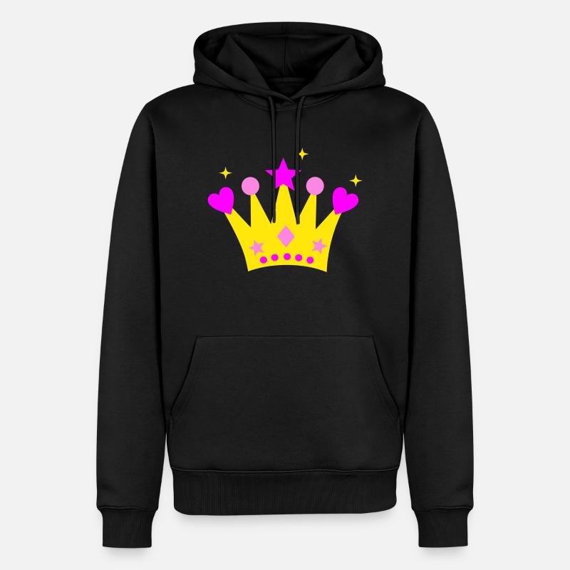 Krone - Männer Premium Bio Hoodie - Schwarz