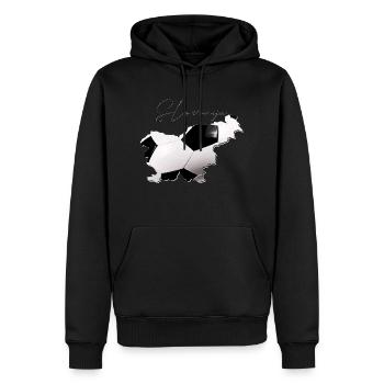 Carte de la Slovénie encadrée Real Football SI - Sweat à capuche Premium bio Homme - noir - Devant - Nico (187cm)