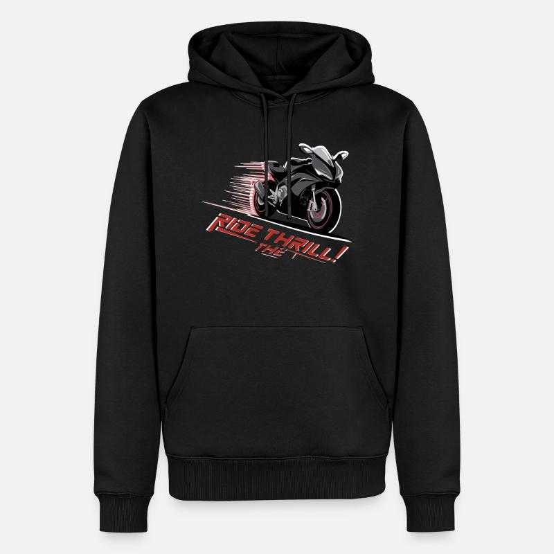 SURFEZ SUR LE FRISSON - Sweat à capuche Premium bio Homme - noir