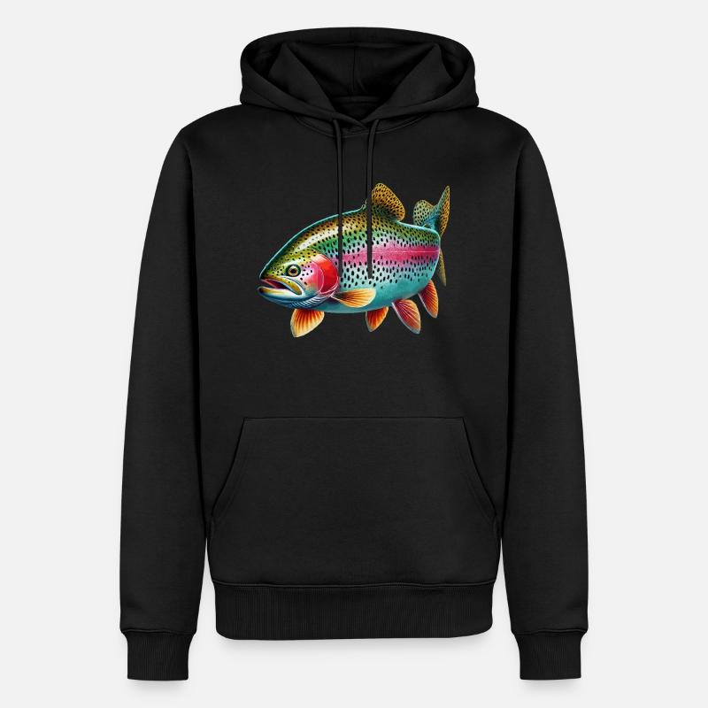 Truite arc-en-ciel - Sweat à capuche Premium bio Homme - noir