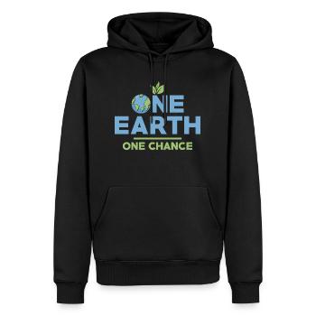 One Earth One Chance Planet Environmental Earth Da - Men’s Premium Organic Hoodie - black - Front - Nico (187cm)