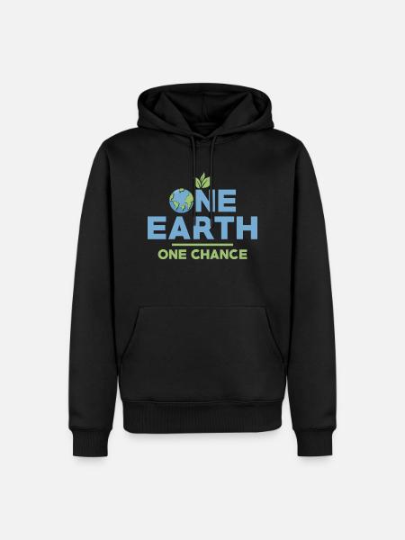 One Earth One Chance Planet Environmental Earth Da - Men’s Premium Organic Hoodie - black