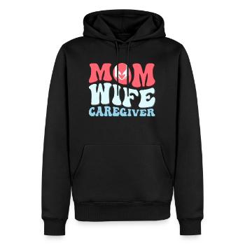 Maman Épouse Aidant - Sweat à capuche Premium bio Homme - noir - Devant - Nico (187cm)