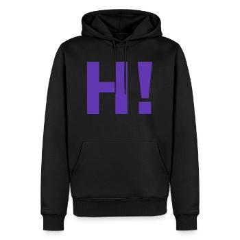 H point d'exclamation - Sweat à capuche Premium bio Homme - noir - Devant - Nico (187cm)