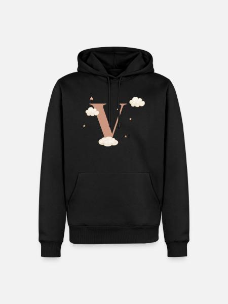 Letter v clouds stars - Men’s Premium Organic Hoodie - black