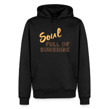 L’âme pleine de soleil - Sweat à capuche Premium bio Homme - noir - Devant - Nico (187cm)