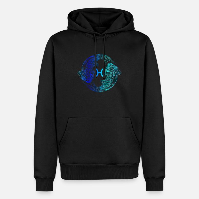 fische Zeichenfläche 1 - Männer Premium Bio Hoodie - Schwarz