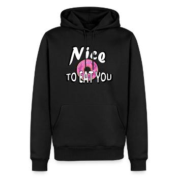 Schön, dich zu essen - Männer Premium Bio Hoodie - Schwarz - Vorne - Nico (187cm)