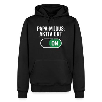 Papa-Modus aktiviert - Dad-Mode:ON - Männer Premium Bio Hoodie - Schwarz - Vorne - Nico (187cm)