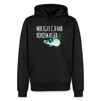 Mir Egal Ich Hab Kokoswasser - Männer Premium Bio Hoodie - Schwarz - Vorne - Nico (187cm)