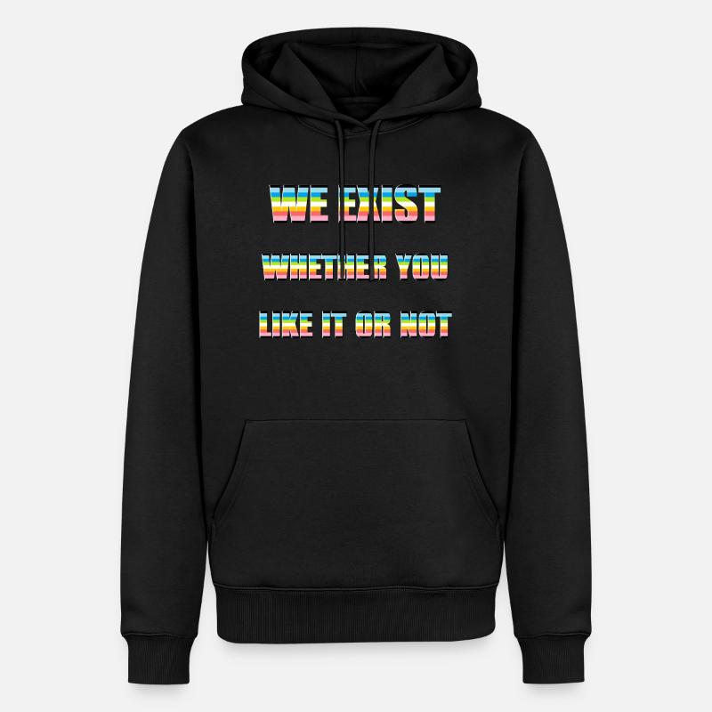 Nous existons - Drapeau queer - Sweat à capuche Premium bio Homme - noir