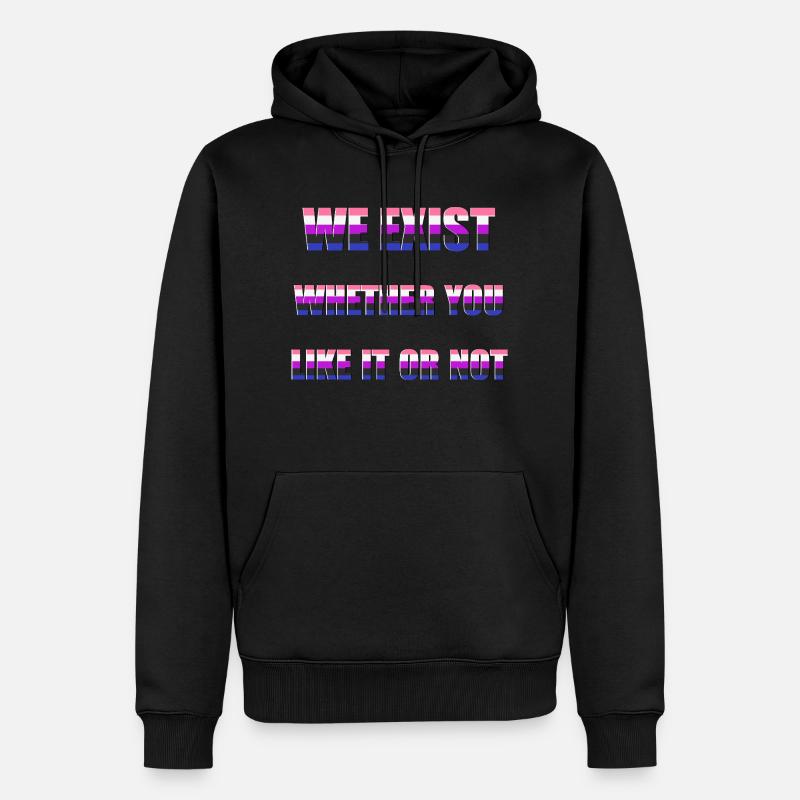 Nous existons - Genderfluid Flag - Sweat à capuche Premium bio Homme - noir