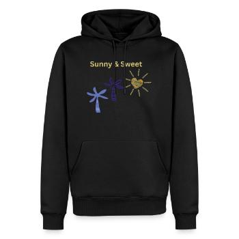 Sunny & Sweet – Sommerliebe Motiv - Männer Premium Bio Hoodie - Schwarz - Vorne - Nico (187cm)