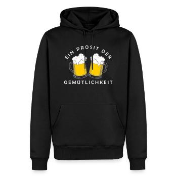 Bier - Ein Prosit der Gemütlichkeit - Männer Premium Bio Hoodie - Schwarz - Vorne - Nico (187cm)