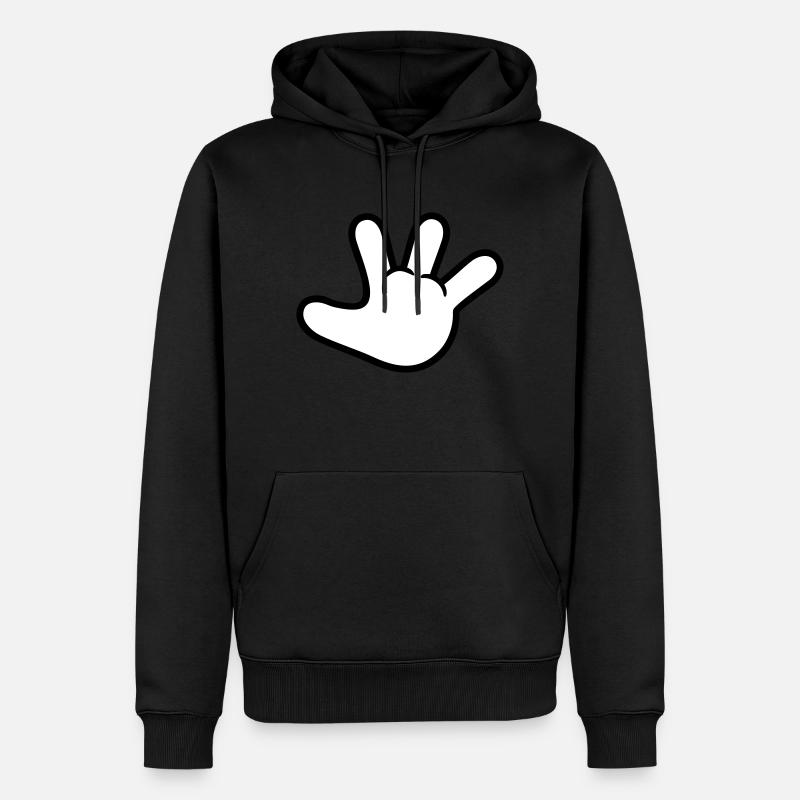 stop hand (2c) - Männer Premium Bio Hoodie - Schwarz