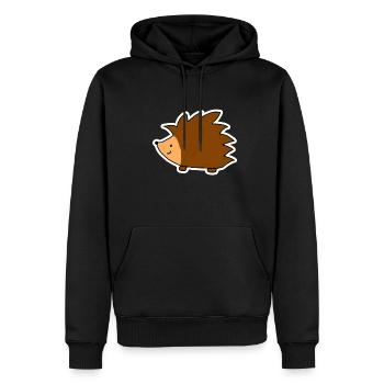 Igel - Männer Premium Bio Hoodie - Schwarz - Vorne - Nico (187cm)