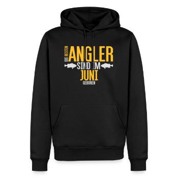 Die besten Angler sind geboren im Juni - Männer Premium Bio Hoodie - Schwarz - Vorne - Nico (187cm)