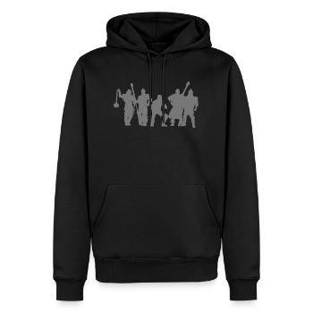 Jugger Schattenspieler grau - Männer Premium Bio Hoodie - Schwarz - Vorne - Nico (187cm)