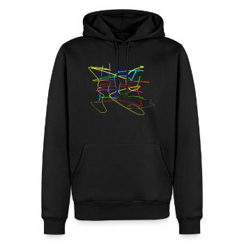 Buntes zum Quadrat - Männer Premium Bio Hoodie - Schwarz - Vorne - Nico (187cm)