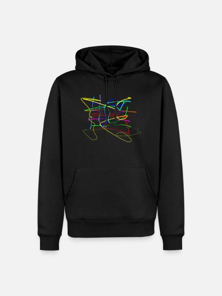 Buntes zum Quadrat - Männer Premium Bio Hoodie - Schwarz