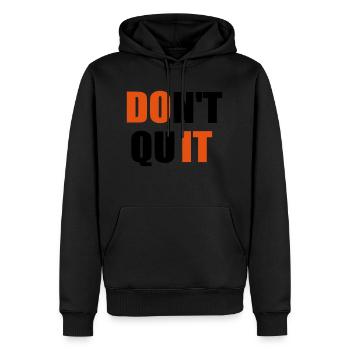 Zitat nicht beenden - Männer Premium Bio Hoodie - Schwarz - Vorne - Nico (187cm)