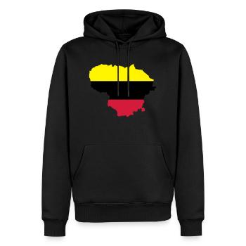Lituanie - Sweat à capuche Premium bio Homme - noir - Devant - Nico (187cm)