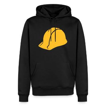 Helm - Männer Premium Bio Hoodie - Schwarz - Vorne - Nico (187cm)