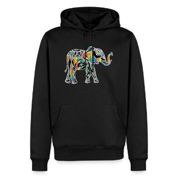Elephant fortunately - Men’s Premium Organic Hoodie - black - Front - Nico (187cm)