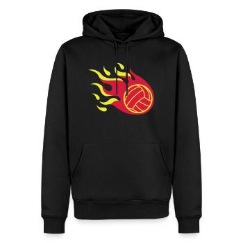 volleyball_fire_02 - Sweat à capuche Premium bio Homme - noir - Devant - Nico (187cm)
