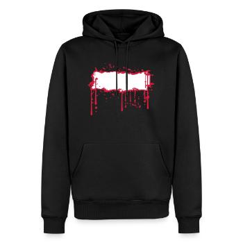 schild blut rahmen umrandung text feld name schrei - Männer Premium Bio Hoodie - Schwarz - Vorne - Nico (187cm)