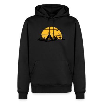 Freizeit - Camping Zelten Sonne - Männer Premium Bio Hoodie - Schwarz - Vorne - Nico (187cm)